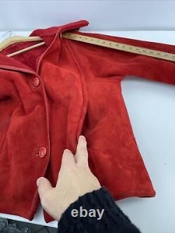Rare Vintage USA Made Women's 100% Leather Jeans Size L Red Christmas