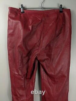 Rare Vintage Wilsons Leather Womens Red Pants, Flare Leg, Pelle Studio, Size 10