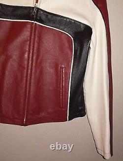 Rare Vintage Wilsons Maxima Red Black Leather Jacket Biker Motorcycle Sz Small