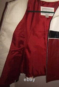 Rare Vintage Wilsons Maxima Red Black Leather Jacket Biker Motorcycle Sz Small