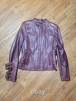 Rare Vintage Y2K 2000's Harley Davidson Leather Jacket oxblood red Womens Small