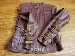 Rare Vintage Y2K 2000's Harley Davidson Leather Jacket oxblood red Womens Small