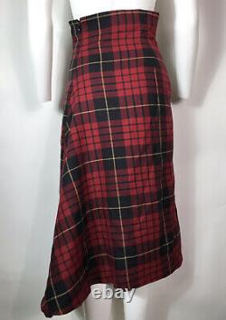 Rare Vtg Alexander McQueen AW2006'Widows of Culloden' Red Tartan Skirt S