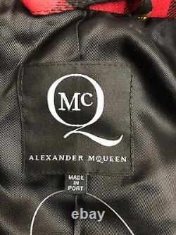 Rare Vtg Alexander Mcqueen McQ Red Tartan Plaid Jacket S 40
