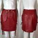 Rare Vtg Christian Dior By John Galliano Red Lambskin Leather Skirt Xs Aw2003