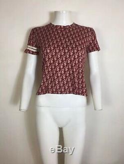 Rare Vtg Christian Dior by John Galliano Red Trotter Monogram Top XS