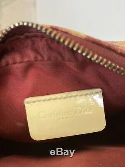 Rare Vtg Christian Dior by John Galliano Red Trotter Monogram Wristlet Bag