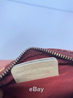 Rare Vtg Christian Dior by John Galliano Red Trotter Monogram Wristlet Bag