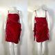 Rare Vtg Christian Dior By John Galliano Red Velvet Curtain Dress S