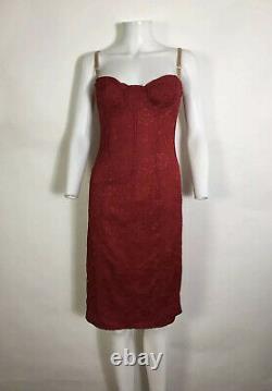Rare Vtg Dolce & Gabbana Red Lace Corset Dress S 42