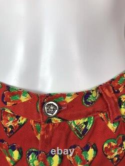 Rare Vtg Gianni Versace Jeans Red Heart Print Jeans M
