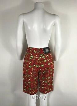 Rare Vtg Gianni Versace Jeans Signature 90s Red Heart Shorts S/M