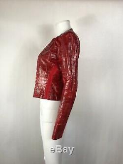 Rare Vtg Gianni Versace Red Eel Leather Jacket S 40