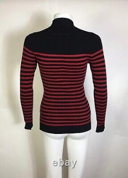 Rare Vtg Jean Paul Gaultier Classique Black Red Striped Top S