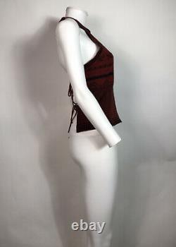 Rare Vtg Jean Paul Gaultier Red Nordic Knit Backless Top