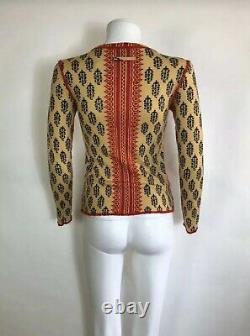 Rare Vtg Jean Paul Gaultier Yellow Red Printed Top S