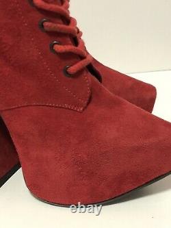 Rare Vtg Vivienne Westwood AW2013 Red Suede Elevated Boots 38