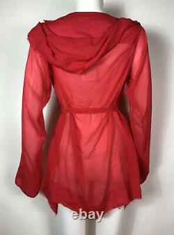 Rare Vtg Vivienne Westwood Anglomania Red Asymmetrical Hood Top M