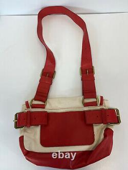 Rare Vtg Vivienne Westwood Ivory Red Orb Logo Shoulder Bag