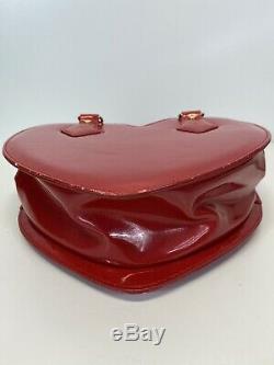 Rare Vtg Vivienne Westwood Red Heart Patent Leather Orb Bag