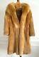 Real Natural Red Fox Fur Long Coat Vintage Original London 1970s Boho Xs S 8