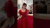 Red Vintage Burgundy Sweetheart Collar Dress Women Applique Slim A Line Long Party Dress