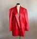 Red Leather Vintage 80s Jacket Women