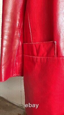Red leather vintage 80s jacket women