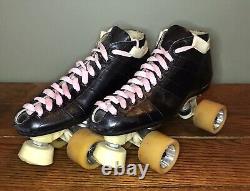 Riedell 595 Red Wing Gen Leather Speed Roller Skates Womens size 8 Vintage
