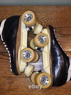 Riedell 595 Red Wing Gen Leather Speed Roller Skates Womens size 8 Vintage