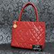 Rise-on Vintage Chanel Caviar Skin Medallion Red Tote Bag Shoulder Bag #2306
