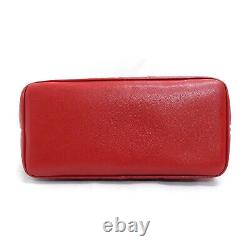 Rise-on Vintage CHANEL CAVIAR SKIN MEDALLION Red Tote bag Shoulder bag #2306