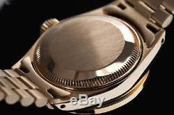 Rolex 26mm Presidential Black Dial 18K Yellow Gold Ladies Diamond Watch