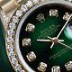 Rolex 26mm Presidential Green Vignette Diamond Dial & Bezel 18k Gold Watch