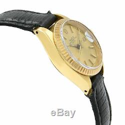 Rolex Date 6917 18K Yellow Gold Champagne Sticks Dial Automatic Ladies Watch