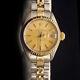 Rolex Date Ladies 2tone 14k Yellow Gold Steel Watch Jubilee Band Champagne