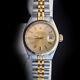 Rolex Date Lady 2tone 14k Yellow Gold Stainless Steel Watch Champagne Dial 6917