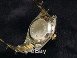 Rolex Date Lady 2Tone 18K Yellow Gold Steel Watch Oyster White Roman Dial 69173
