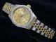 Rolex Datejust 14k Yellow Gold & Steel Watch Diamond Dial White Gold 1ct Bezel