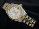 Rolex Datejust Ladies 18k Yellow Gold & Steel Watch White Mop Diamond Dial 69173