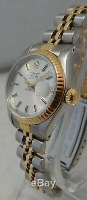 Rolex Datejust Ladies 18k/ss Gold Watch All Orig Jubilee QSET Sapp w\PAPERS 1984