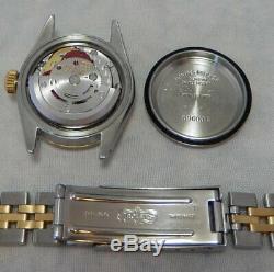 Rolex Datejust Ladies 18k/ss Gold Watch All Orig Jubilee QSET Sapp w\PAPERS 1984