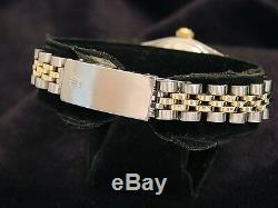 Rolex Datejust Ladies 2Tone 14K Gold Stainless Steel Watch White MOP Roman 6917