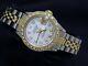 Rolex Datejust Ladies 2tone 14k Gold Steel Watch White Mop Diamond Dial & Bezel