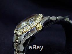 Rolex Datejust Ladies 2Tone 14K Gold Steel Watch White MOP Diamond Dial & Bezel