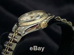 Rolex Datejust Ladies 2Tone 14K Yellow Gold Steel Watch White MOP Diamond 6917
