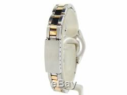 Rolex Datejust Ladies 2Tone 18K Yellow Gold Steel Watch Oyster Black Dial 69173