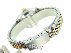 Rolex Datejust Ladies 2Tone 18K Yellow Gold & Steel Watch White Roman Dial 69173