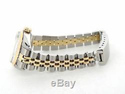 Rolex Datejust Ladies 2Tone Gold & Stainless Steel Watch Green Diamond 6917
