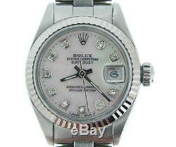 Rolex Datejust Ladies Stainless Steel/18k White Gold Watch White MOP Diamond
